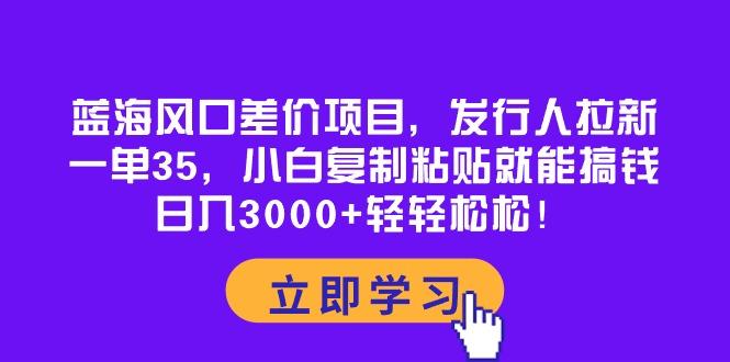 蓝海风口差价项目，发行人拉新，一单35，小白复制粘贴就能搞钱！日入30…-云创网