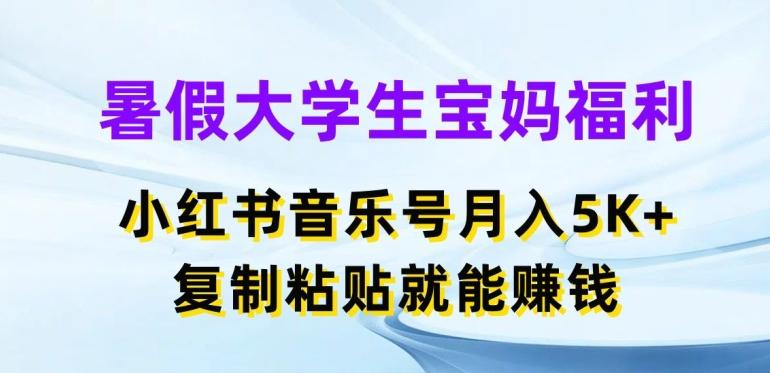 暑假大学生宝妈福利，小红书音乐号月入5000+，复制粘贴就能赚钱【揭秘】-云创网