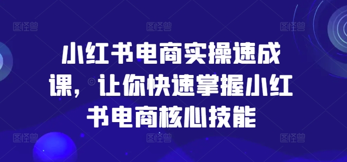 小红书电商实操速成课，让你快速掌握小红书电商核心技能-云创网