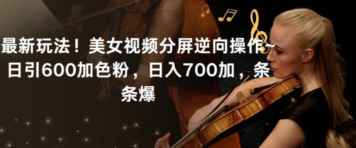 最新玩法！美女视频分屏逆向操作~日引600加色粉，日入700加，条条爆【揭秘】-云创网