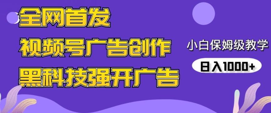 全网首发蝴蝶号广告创作，用AI做视频，黑科技强开广告，小白跟着做，日入1000+【揭秘】-云创网