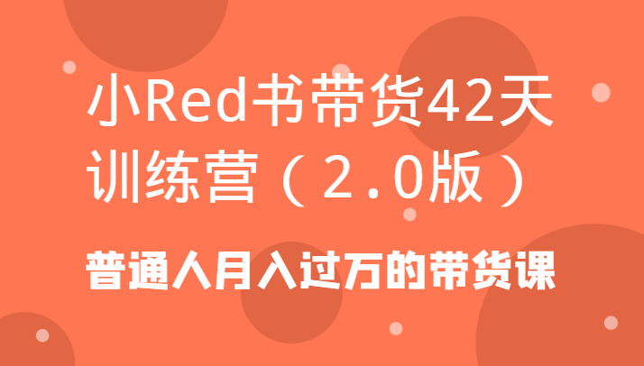 小Red书带货42天训练营(2.0版)普通人月入过万的带货课-云创网