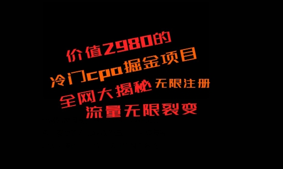 价值2980的CPA掘金项目大揭秘,号称当天收益200+,不见收益包赔双倍-云创网