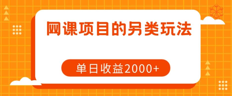 网课项目的另类玩法，单日收益2000+【揭秘】-云创网