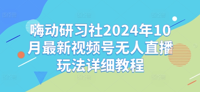 嗨动研习社2024年10月最新视频号无人直播玩法详细教程-云创网