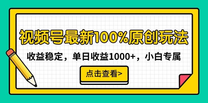 视频号最新100%原创玩法，收益稳定，单日收益1000+，小白专属-云创网