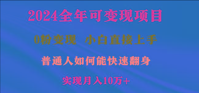 2024全年可变现项目，一天收益至少2000+，小白上手快，普通人就要利用互…-云创网