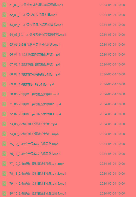 图片[4]-2024单品正价起号，直播素材投流选品：选品课+投流课+素材课+卡首屏/100节-云创网