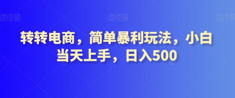 转转电商，简单暴利玩法，小白当天上手，日入500-云创网