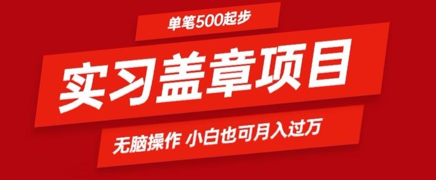 实习代盖章项目一单500起普通人可落地项目小白也可轻易上手-云创网