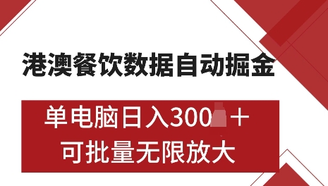 港澳数据全自动掘金，单电脑日入5张，可矩阵批量无限操作【仅揭秘】-云创网