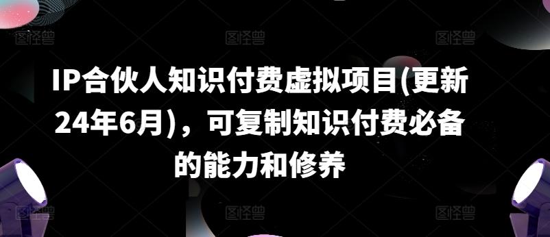 IP合伙人知识付费虚拟项目(更新24年6月)，可复制知识付费必备的能力和修养-云创网