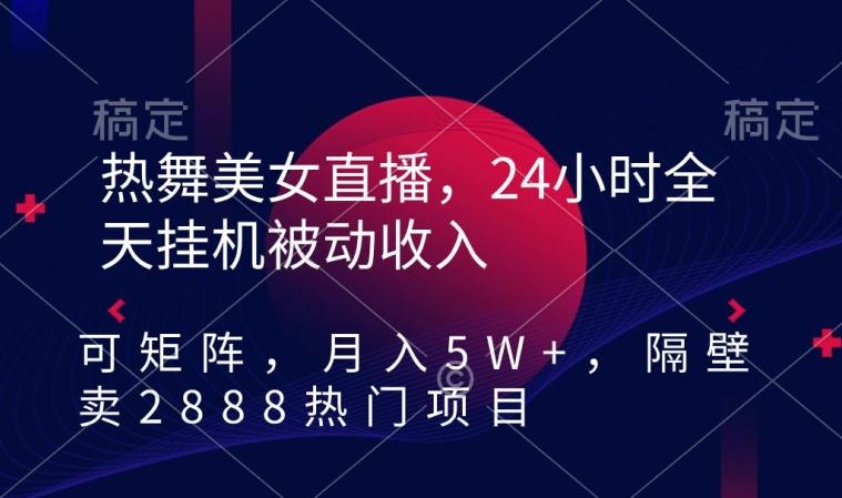 热舞美女直播，24小时全天挂机被动收入，可矩阵，月入5W+，隔壁卖2888热门项目【揭秘】-云创网