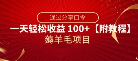 薅羊毛项目,靠分享口令,一天轻松收益100+【附教程】【揭秘】-云创网