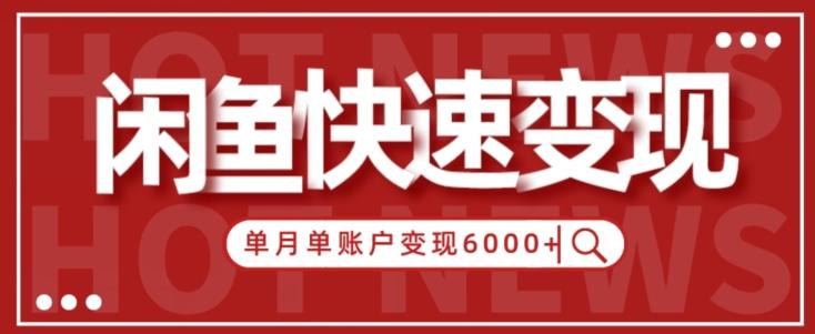【新手项目】小白快速在闲鱼单月单账号变现6000+的秘密-云创网