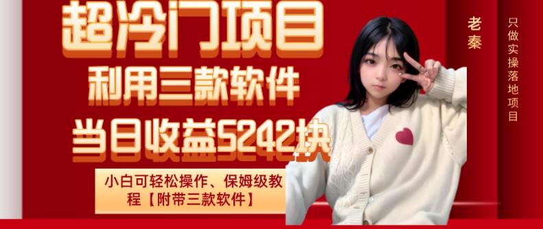 超冷门项目、利用三款软件、当日收益5242块、小白可轻松操作、保姆级教程【附带三款软件】-云创网