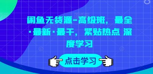 闲鱼无货源-高级班，最全·最新·最干，紧贴热点 深度学习-云创网